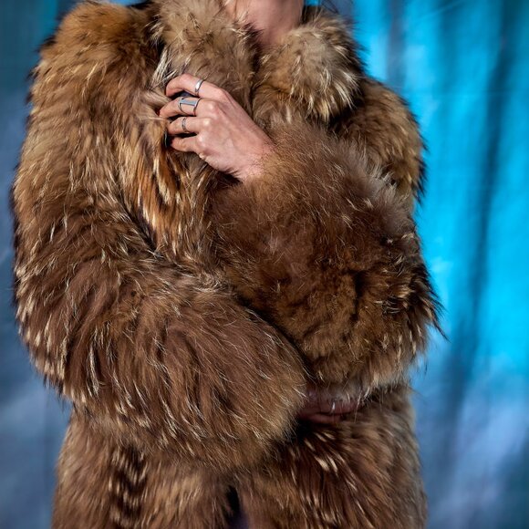 Vintage 80's Fur Coat/jacket - Picture 4 of 9